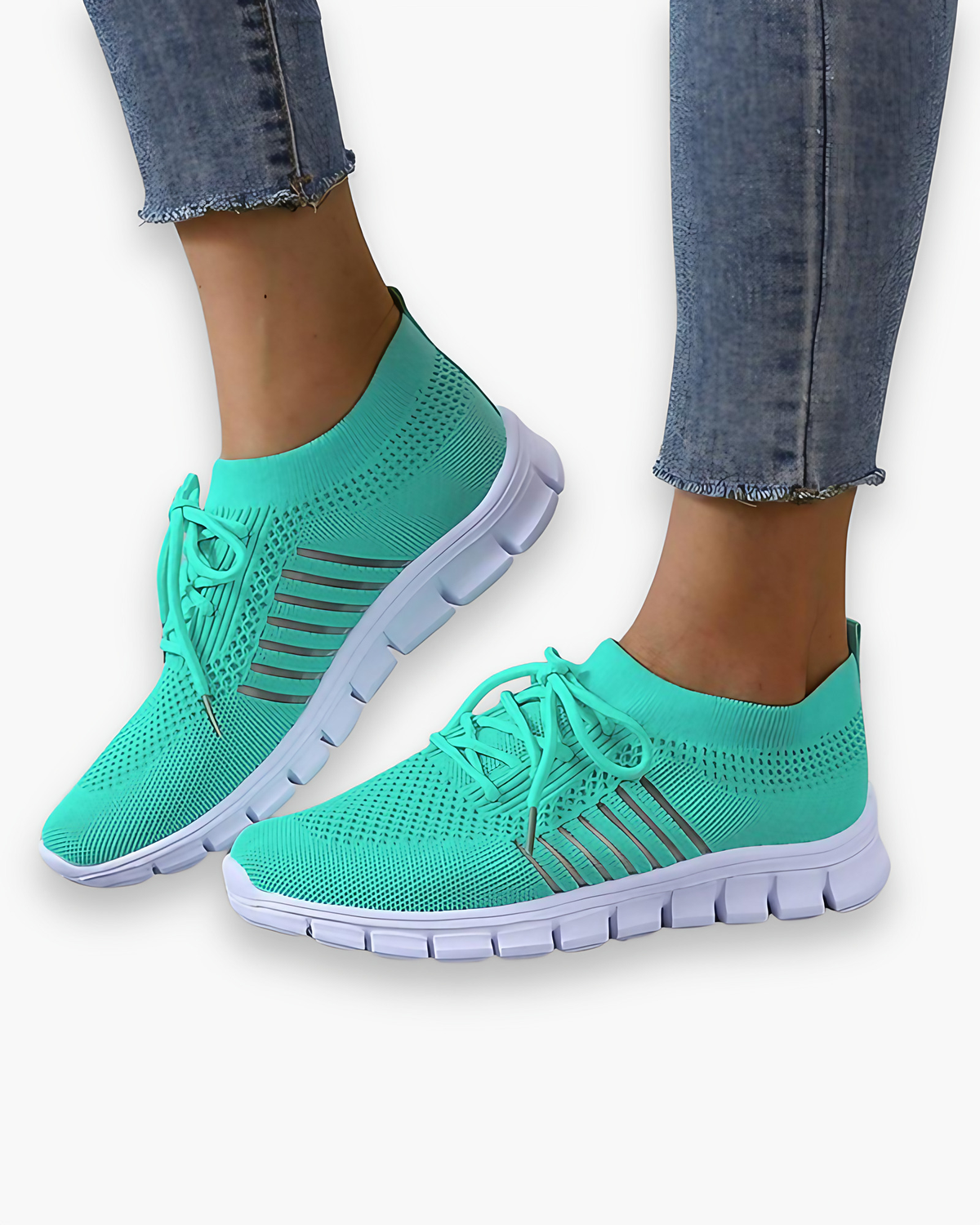 Baskets femme respirantes, semelle coussinée, sept coloris, turquoise