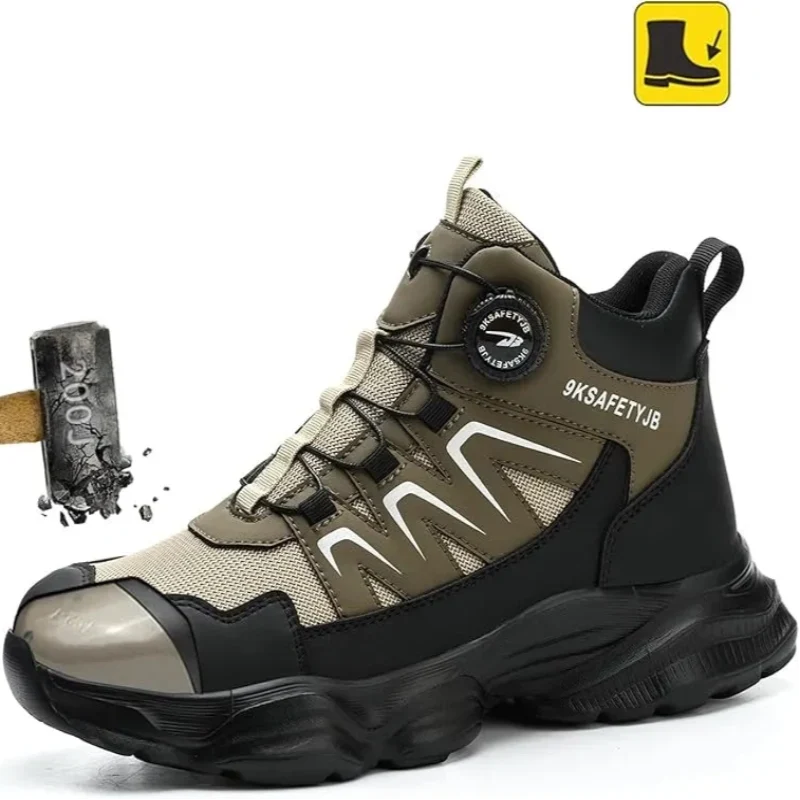 Baskets de sécurité montantes homme, embout acier, serrage rotatif