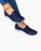 Baskets femme sans lacets à enfiler, semelle souple, bleu