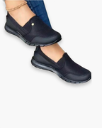 Baskets femme sans lacets à enfiler, semelle souple, noir