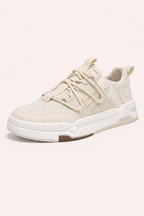 Baskets sportives homme à base épaisse, beige ou beige et vert, beige