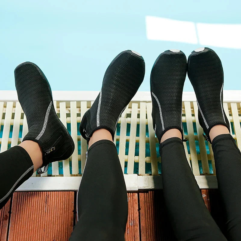 Chaussures pieds nus en néoprène à fermeture éclair, unisexe