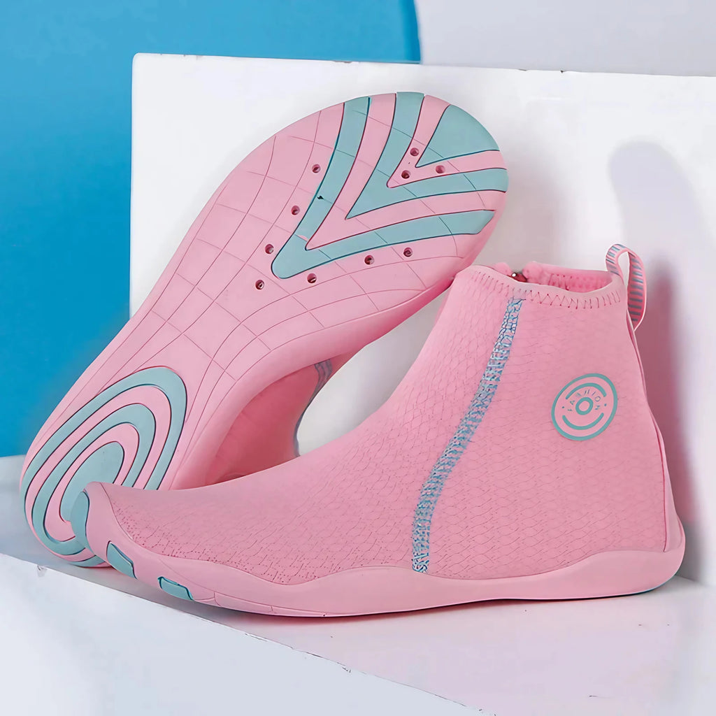 Chaussures pieds nus en néoprène à fermeture éclair, unisexe, rose