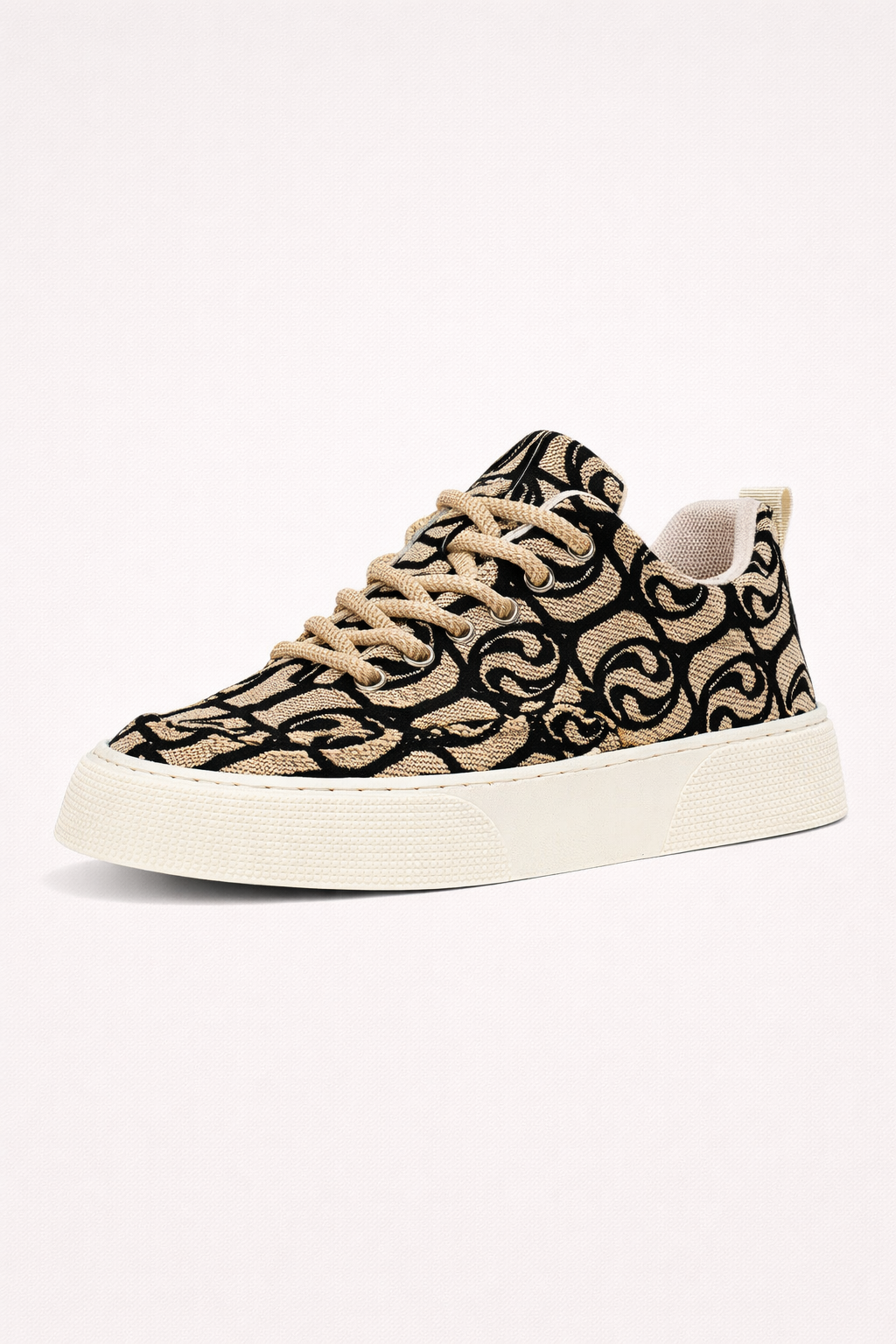 Baskets homme à motif jacquard, coupe basse, quatre coloris