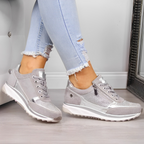 Baskets orthopédiques femme zippées, semelle épaisse et souple
