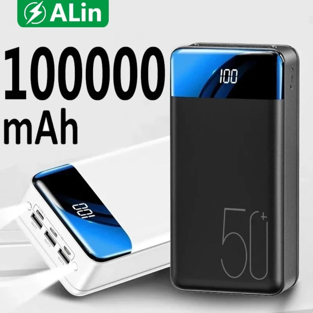 Batterie externe 30000 mAh à charge rapide, noir ou blanc