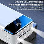 Batterie externe 30000 mAh à charge rapide, noir ou blanc