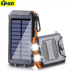 Batterie externe solaire 8000 mAh, double USB, lampe LED