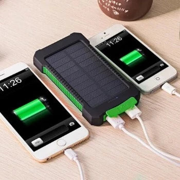 Batterie externe solaire 8000 mAh, double USB, lampe LED