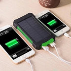 Batterie externe solaire 8000 mAh, double USB, lampe LED