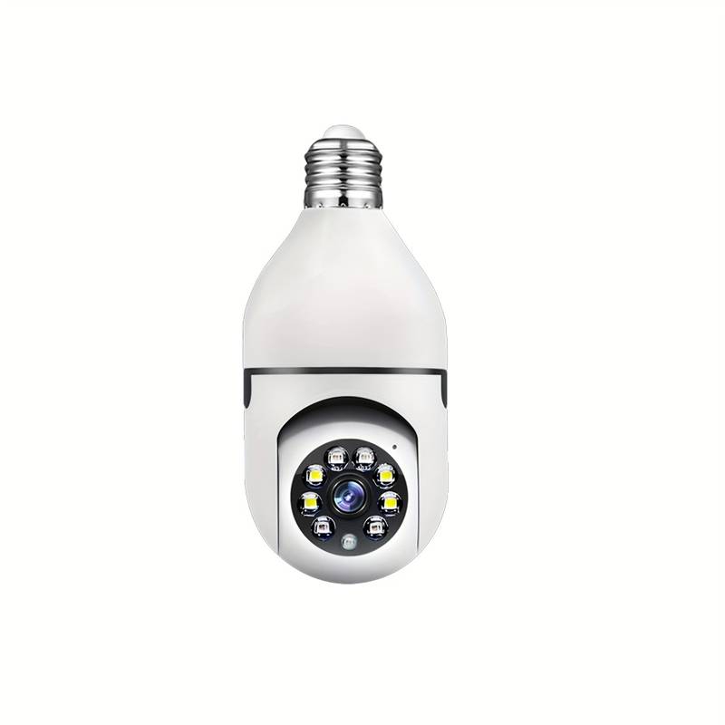 Caméra ampoule WiFi 1080p, rotation 360°, vision de nuit