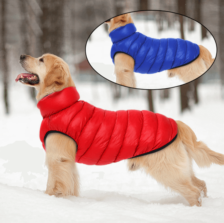 Manteau pour chien réversible et imperméable, doublure polaire, rouge