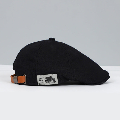 Béret homme à sangle réglable, noir, rouge, jaune ou beige, noir