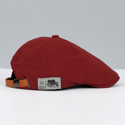 Béret homme à sangle réglable, noir, rouge, jaune ou beige, rouge