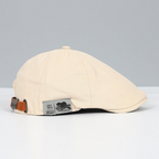Béret homme à sangle réglable, noir, rouge, jaune ou beige, beige