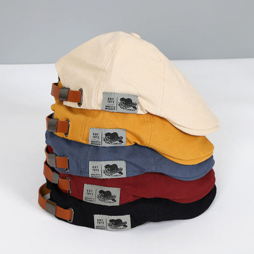 Béret homme à sangle réglable, noir, rouge, jaune ou beige