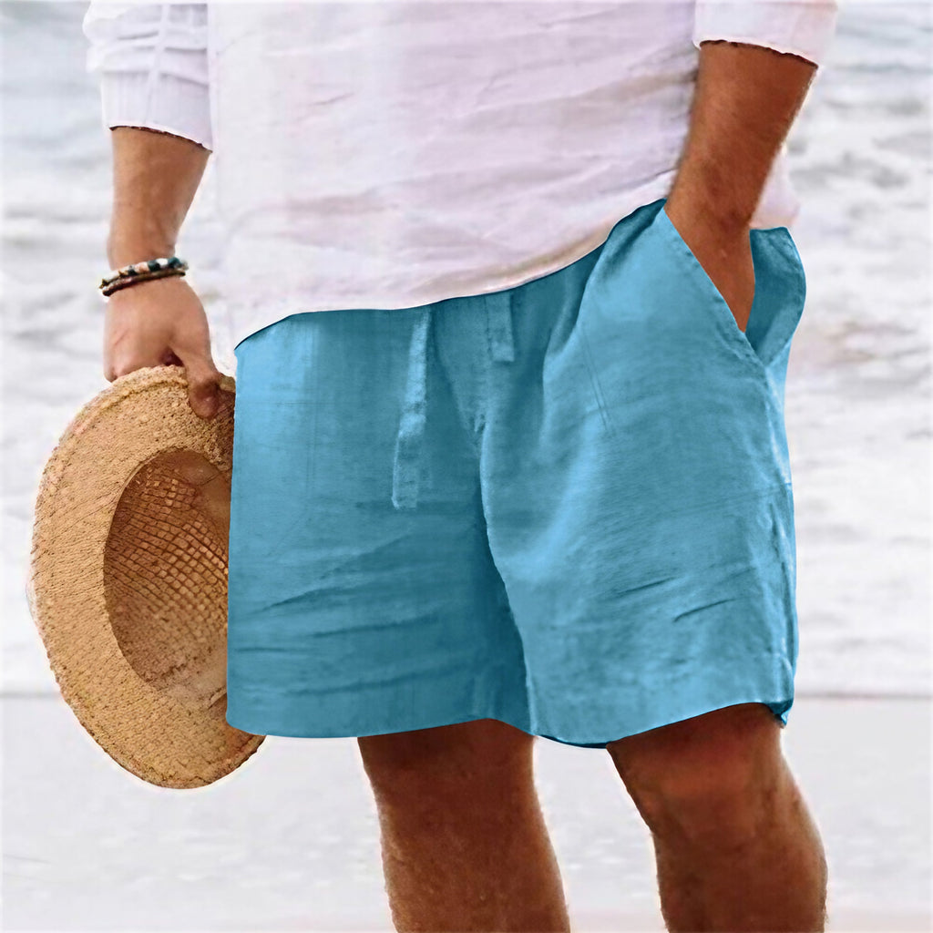 Bermuda cargo homme à poches, cinq coloris, du M au 5XL, bleu ciel
