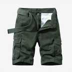 Bermuda de randonnée homme à poches cargo, ceinture ajustable, vert olive