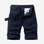 Bermuda de randonnée homme à poches cargo, ceinture ajustable, bleu marine