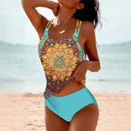 Maillot de bain deux pièces femme, cinq coloris, du XS au 3XL, bleu