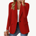 Blazer femme, veste de tailleur à porter ouverte ou fermée, rouge