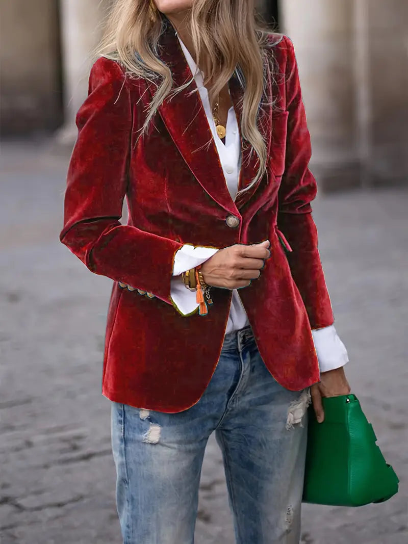 Blazer femme chic, quatre coloris, du S au 2XL, pourpre