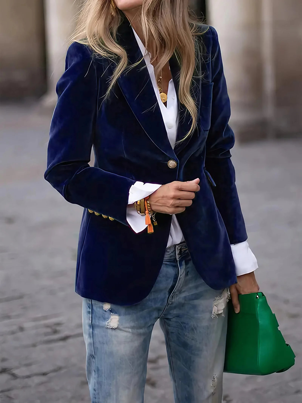 Blazer femme chic, quatre coloris, du S au 2XL, bleu