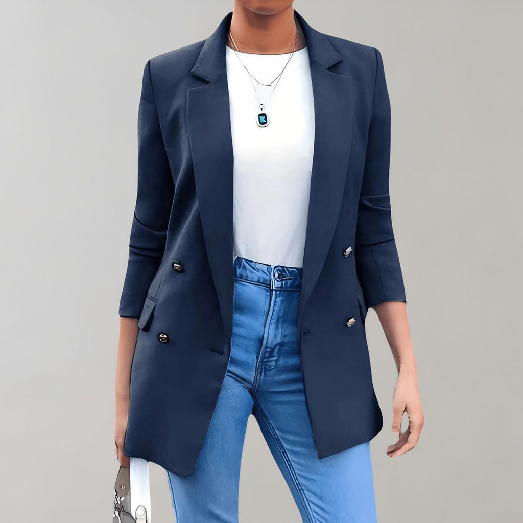 Blazer femme habillé, blanc, marine ou rose, du S au 5XL, bleu marine