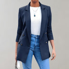 Blazer femme habillé, blanc, marine ou rose, du S au 5XL, bleu marine