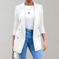 Blazer femme habillé, blanc, marine ou rose, du S au 5XL, blanc