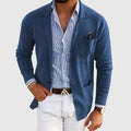 Blazer homme à col revers et poches boutonnées, du XS au 4XL, bleu