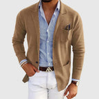 Blazer homme à col revers et poches boutonnées, du XS au 4XL, beige