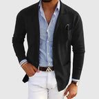 Blazer homme à col revers et poches boutonnées, du XS au 4XL, noir