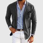 Blazer homme à col revers et poches boutonnées, du XS au 4XL, gris foncé