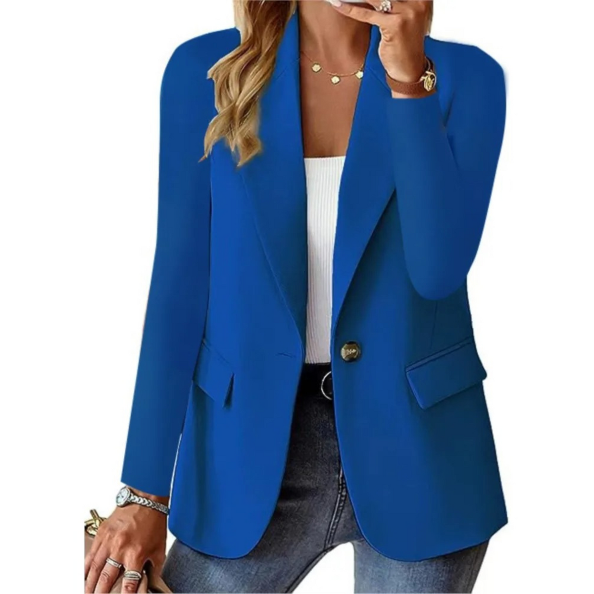 Blazer femme coupe ajustée, huit coloris, du S au 2XL, bleu