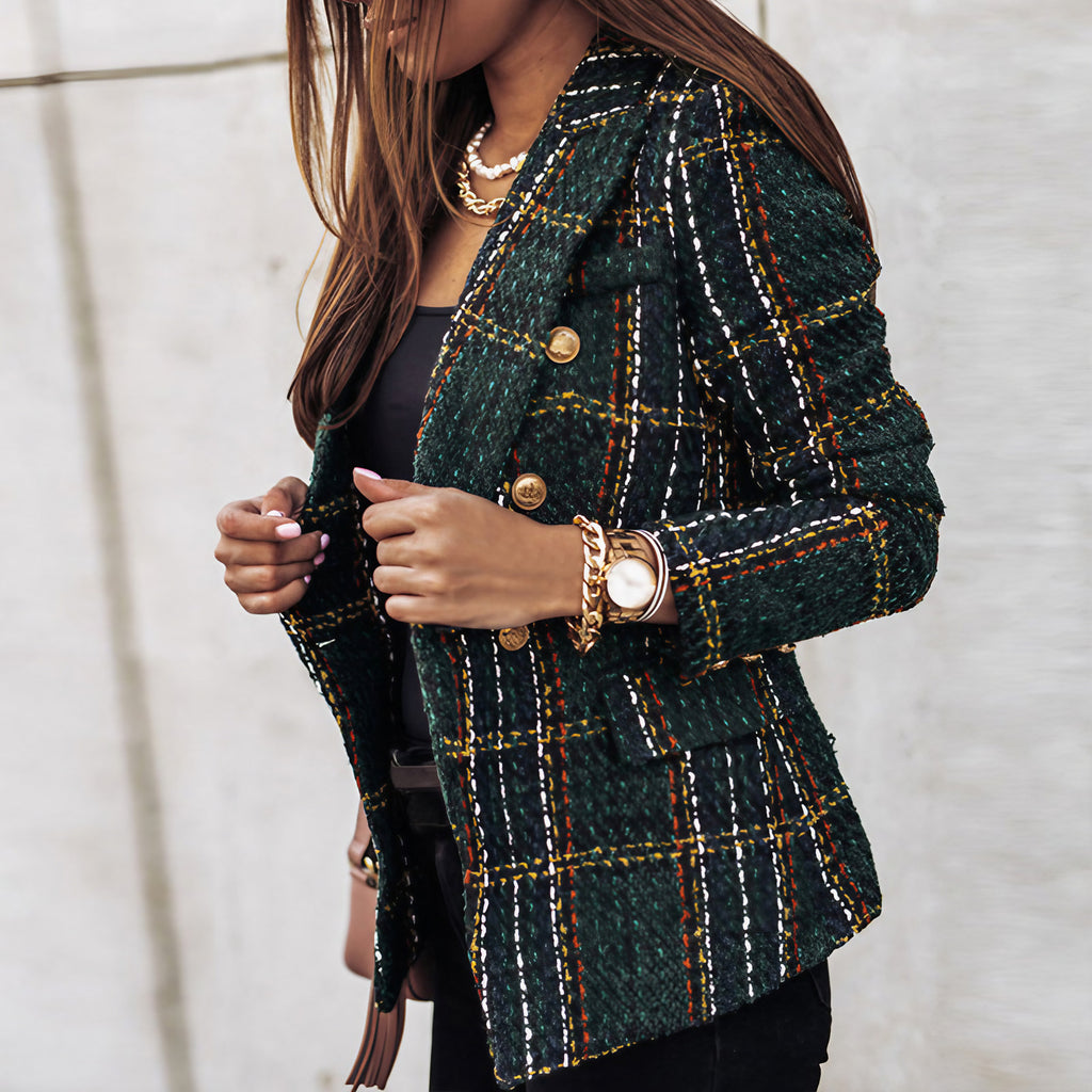 Blazer femme coupe moderne, quatre coloris, du S au 3XL, vert foncé