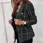 Blazer femme coupe moderne, quatre coloris, du S au 3XL, vert foncé
