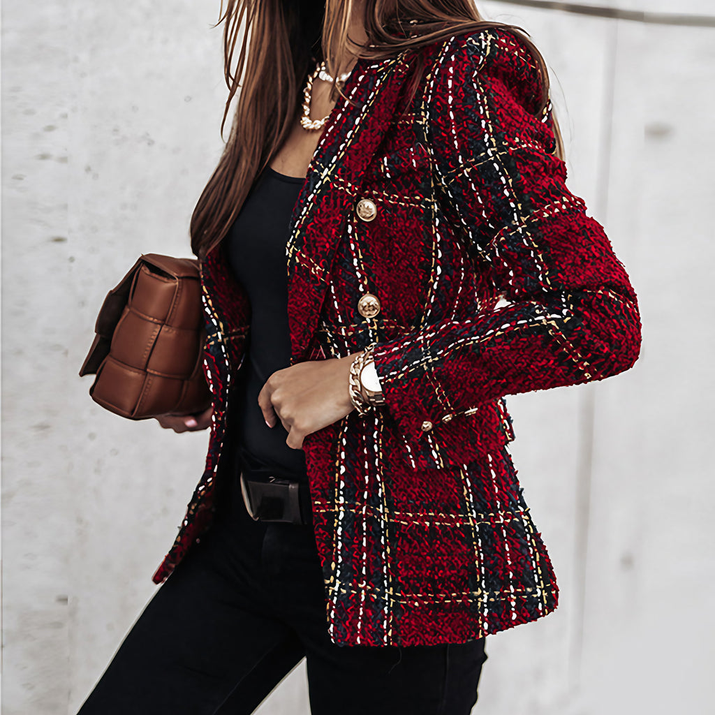 Blazer femme coupe moderne, quatre coloris, du S au 3XL, rouge vin
