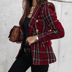 Blazer femme coupe moderne, quatre coloris, du S au 3XL, rouge vin
