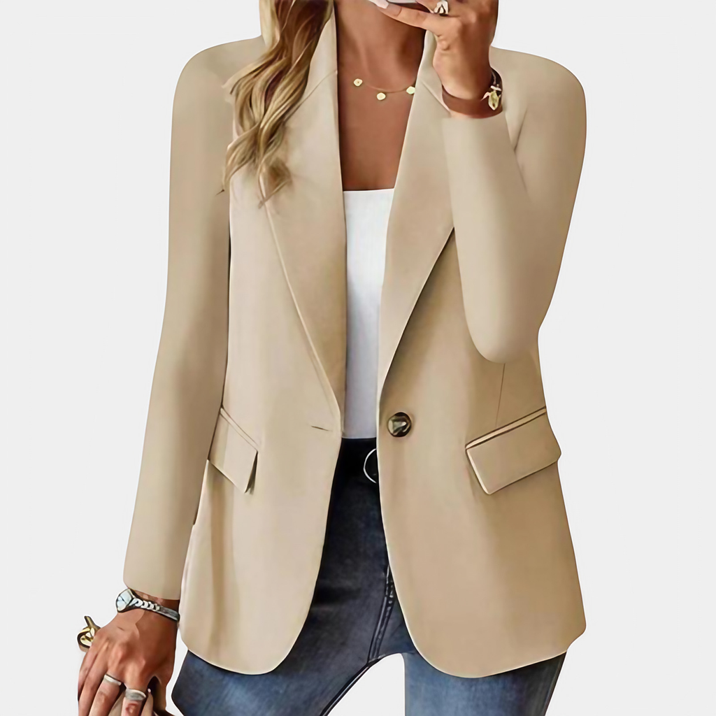 Blazer femme coupe ajustée, cinq coloris, du XS au XL, abricot