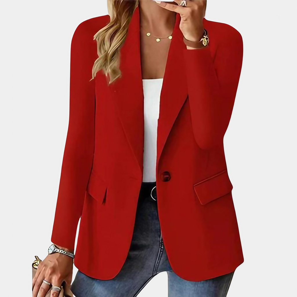 Blazer femme coupe ajustée, cinq coloris, du XS au XL, rouge