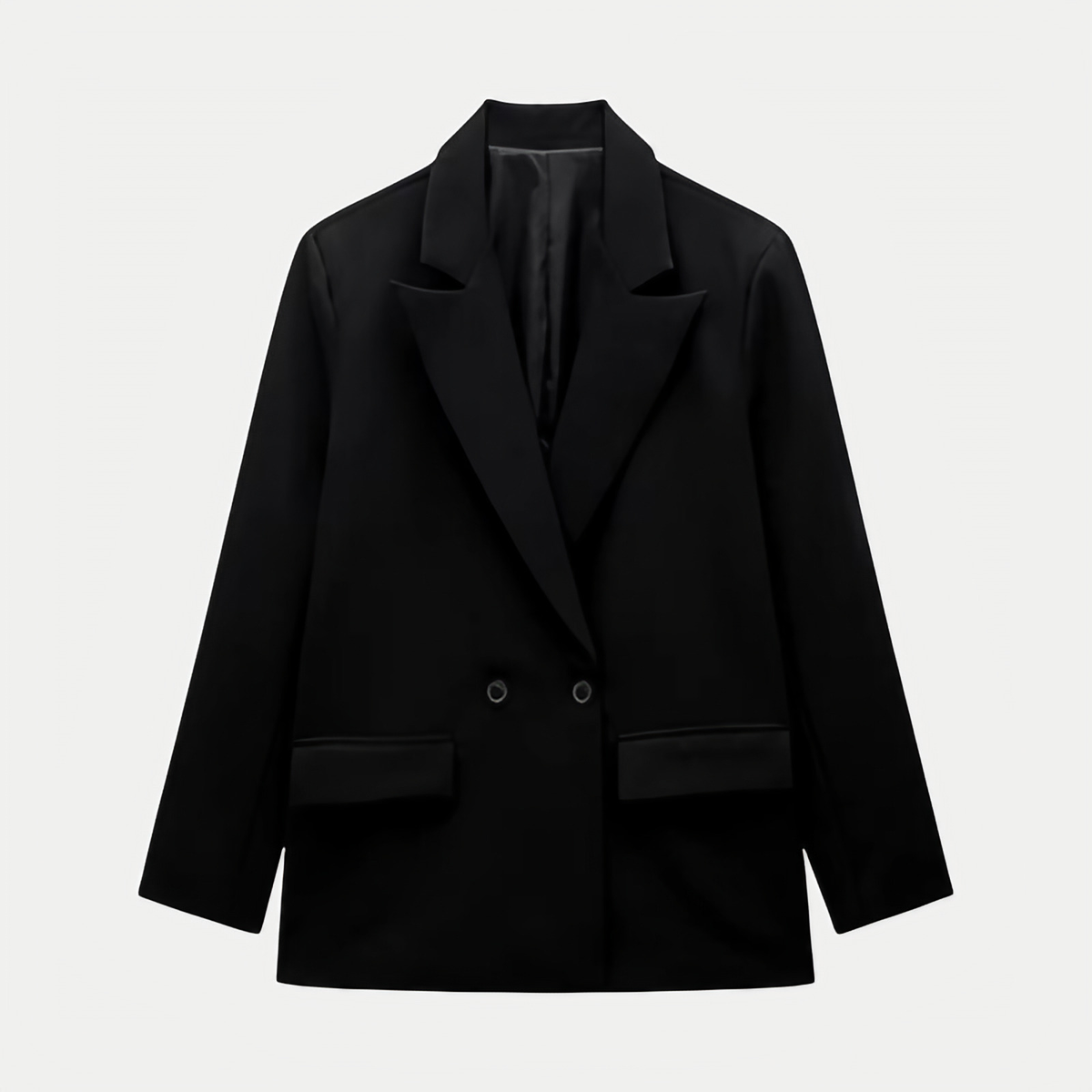 Blazer femme croisé à double boutonnage, sept coloris, noir
