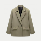 Blazer femme croisé à double boutonnage, sept coloris, vert sauge