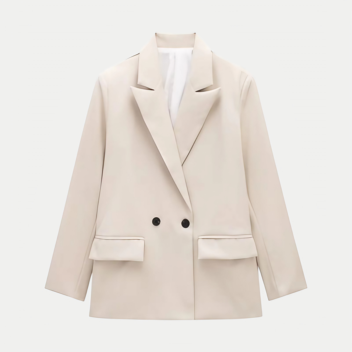 Blazer femme croisé à double boutonnage, sept coloris, beige