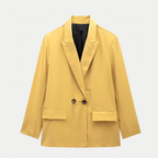 Blazer femme croisé à double boutonnage, sept coloris, jaune