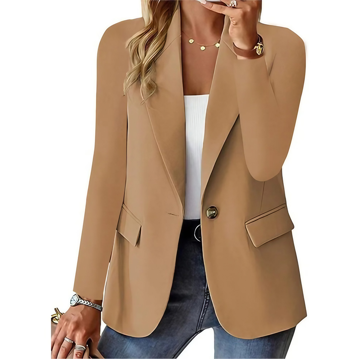 Blazer femme décontracté, huit coloris, du S au 2XL, marron