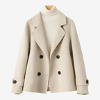 Blazer femme à double boutonnage, coupe ajustée, trois coloris, beige