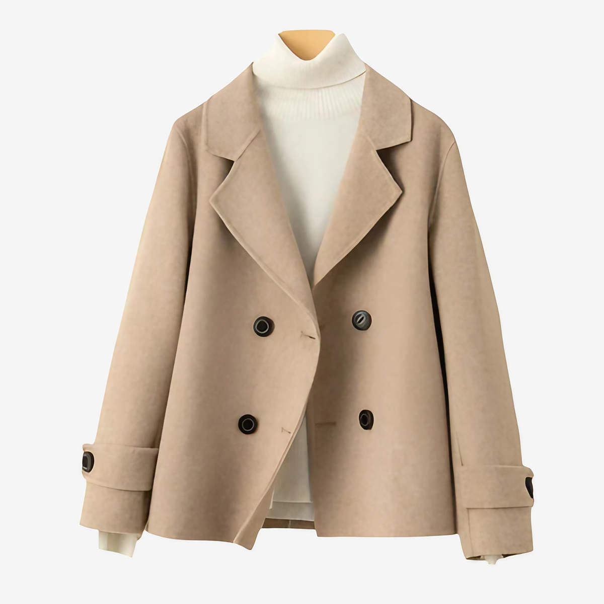 Blazer femme à double boutonnage, coupe ajustée, trois coloris, camel
