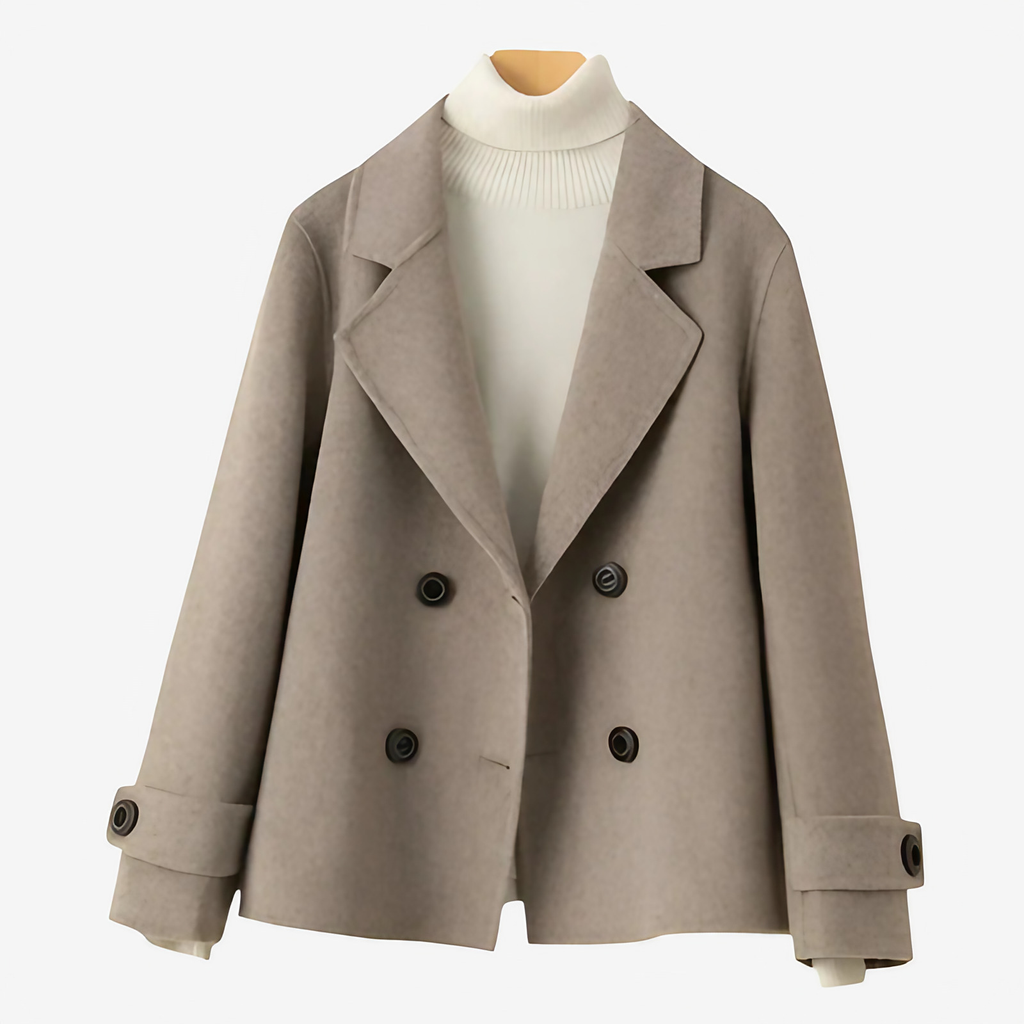 Blazer femme à double boutonnage, coupe ajustée, trois coloris, café