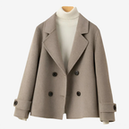 Blazer femme à double boutonnage, coupe ajustée, trois coloris, café